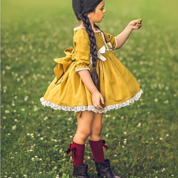 🔴SOLD🔴 [Size6] The Paper Doll Mustard Seed Dress - Picture 1 of 6